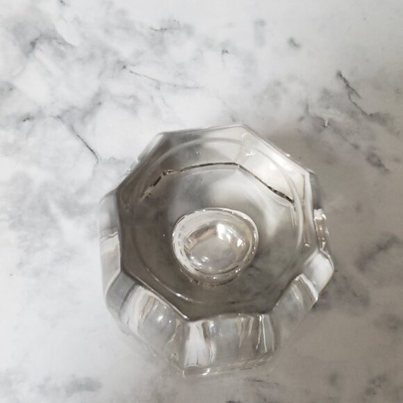 MCM Vintage Clear Crystal Faceted Candlestick Holder - Picture 3 of 6